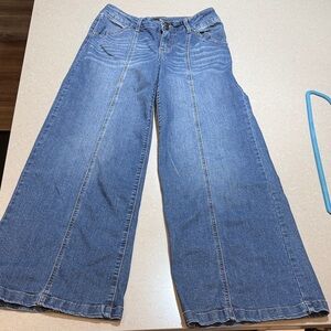 1822 Denim Flare Wide-Leg Jeans in Classic Blue